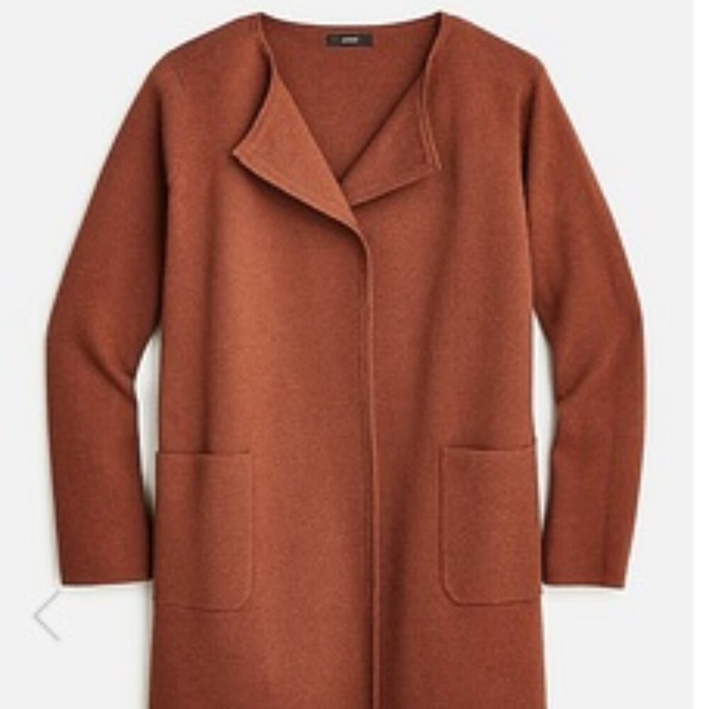 J. CREW Juliette Collarless Sweater Blazer, Cedar Wood, XXL